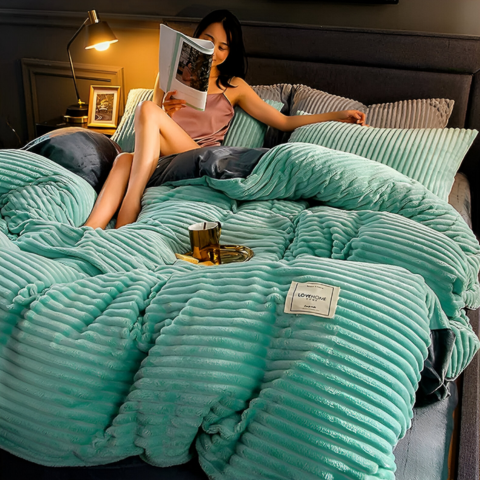 Ensemble de couvertures côtelées pour femmes | Chaud