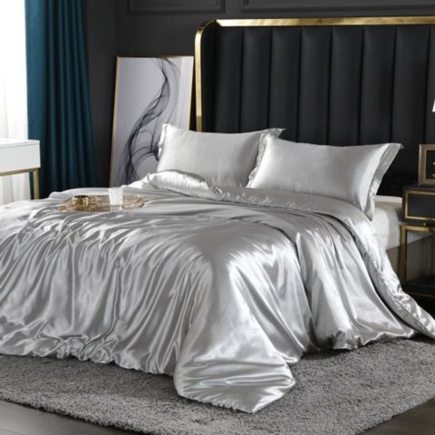 Ensemble de housse de couette en soie luxueuse | Doux
