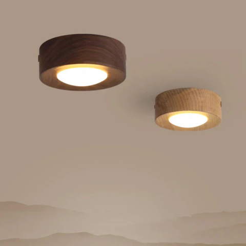 Lampe de plafond en bois de noyer | Suspendue